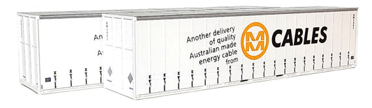 ON TRACK MODELS 1:87 MM Cables 40' curtain sided Containers, white - item 40CS-38