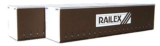 ON TRACK MODELS 1:87 Railex 40' Curtain sided Containers - item 40CS-40
