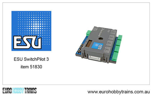 ESU SwitchPilot 3, 4-way magnetic decoder, DCC/MM, OLED, with RC feedback, updateable - item 51830