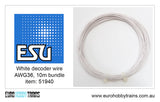 ESU WHITE decoder wire - AWG36 - 10m item 51940