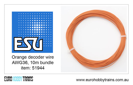 ESU ORANGE decoder wire - AWG36 - 10m item 51944