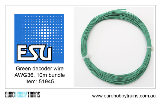 ESU GREEN decoder wire - AWG36 - 10m item 51945