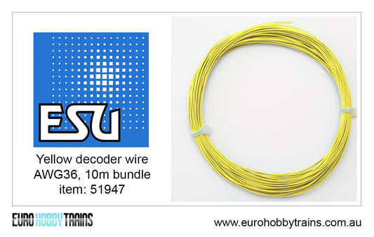 ESU YELLOW decoder wire - AWG36 - 10m item 51947