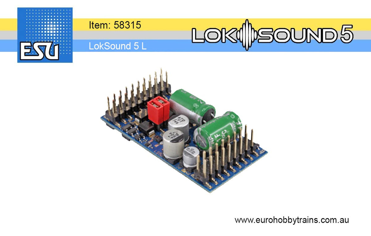 ESU LokSound 5 L DCC/MM/SX/M4 "blank decoder", pin header with adapter - item 58315