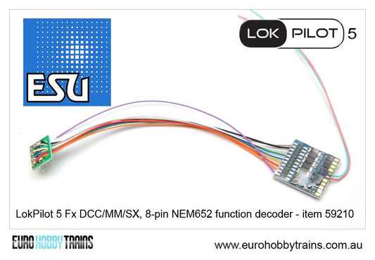 ESU LokPilot 5 Fx DCC/MM/SX, 8-pin NEM652 function decoder - item 59210