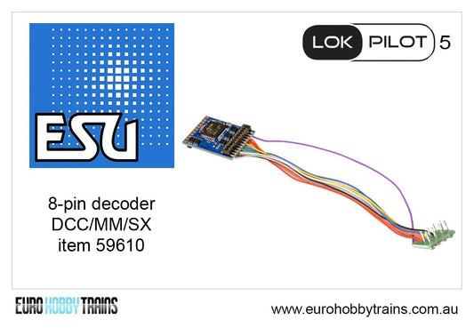 ESU LokPilot 5 DCC/MM/SX 8-pin NEM652 decoder - item 59610