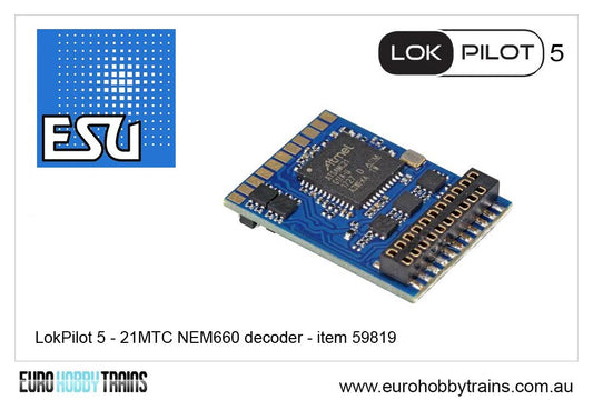 ESU LokPilot 5 DCC/MM/SX/M4, 21MTC NEM660 decoder - item 59619