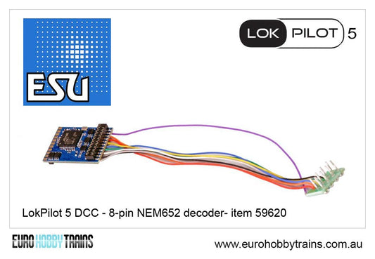 ESU LokPilot 5 DCC - 8-pin NEM652 decoder - item 59620