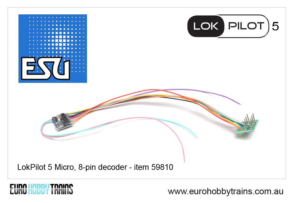 ESU LokPilot 5 Micro DCC/MM/SX, 8-pin decoder - item 59810
