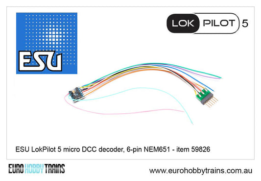 ESU LokPilot 5 micro DCC decoder, 6-pin NEM651 - item 59826
