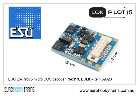 ESU LokPilot 5 micro DCC decoder, Next18 BULK no wires - item 59828