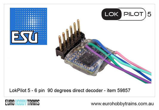 ESU LokPilot 5 micro DCC 6-pin direct 90 degrees decoder - item 59857