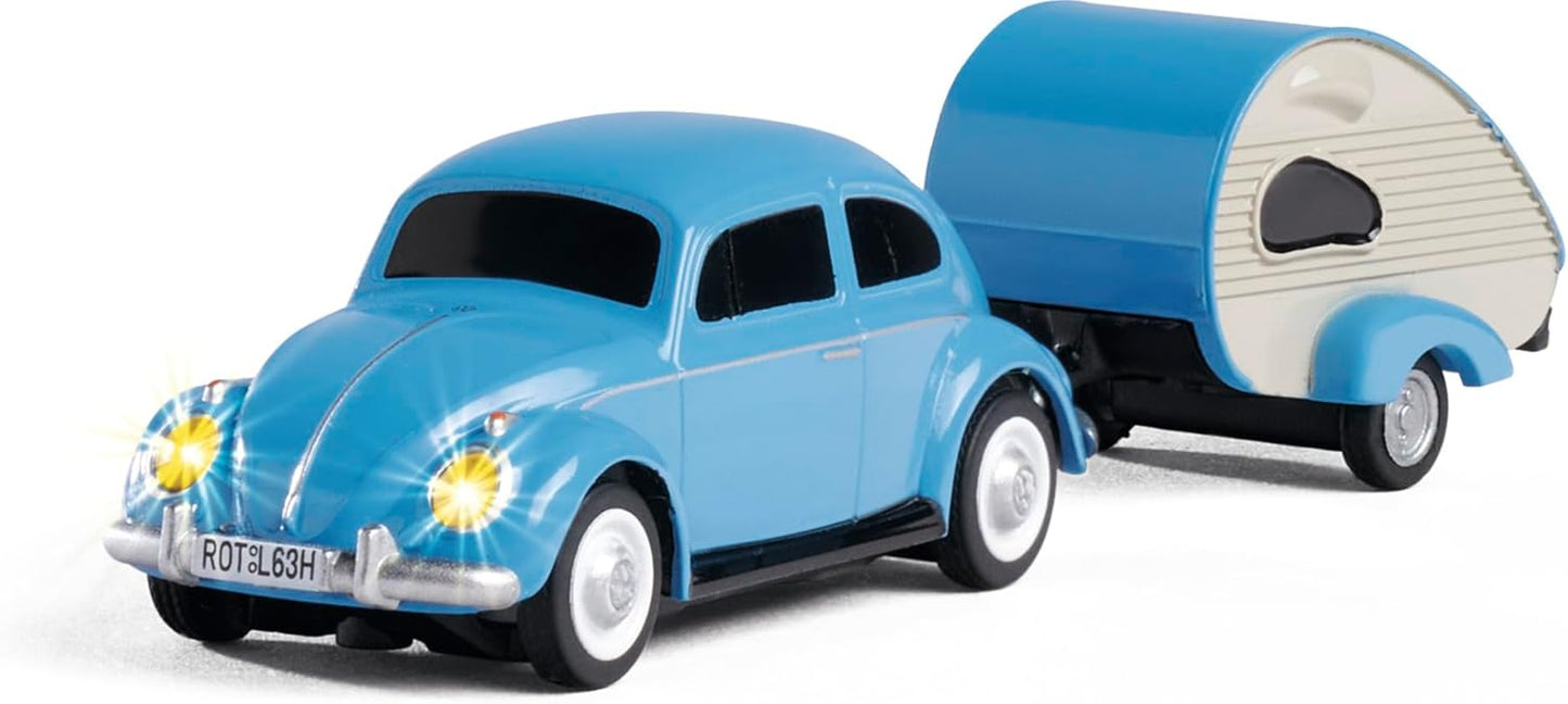 CARSON 1:87 Remote control VW Beetle, light blue with trailer, 2.4 GHz item 4148