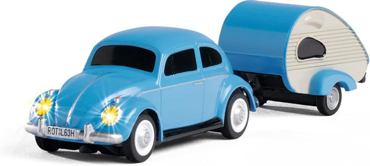 CARSON 1:87 Remote control VW Beetle, light blue with trailer, 2.4 GHz item 4148