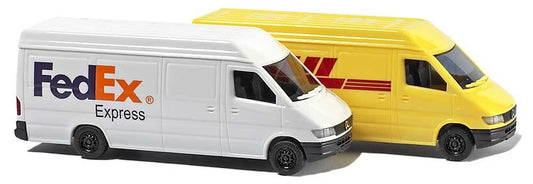 BUSCH 1:160 Scale 2x Mercedes Sprinter vans FedEx and DHL item 8304