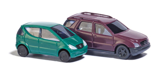 BUSCH 1:160 Scale 2x Mercedes cars A-class and M-class item 8310