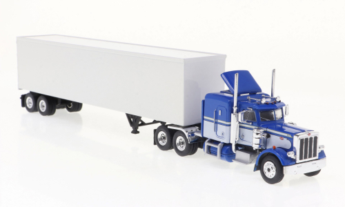 BREKINA 1:87 Peterbilt 359 box semitrailer SZ, blue/white 1973 - item 85716