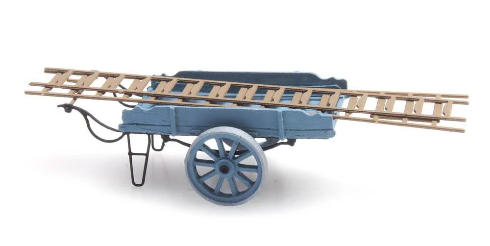 ARTITEC 1:87 Ladder pushcart blue - item 387.24-BL