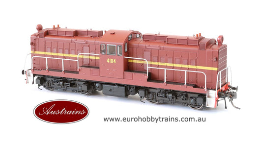 AUSTRAINS - NSWGR 41 Class locomotive INDIAN RED with top ventilators 4104- HO Scale