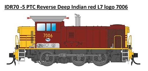 IDR MODELS - NSWGR 70 Class Reverse Deep Indian Red L7 Logo 7006 - HO Scale