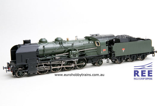 REE Modeles 1:87 Steam locomotive 4-141 E 425 SNCF MONTLUÃ‡ON Ep. III - item MB-127S DCC with smoke and sound
