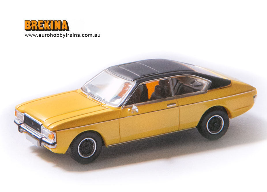 BREKINA (PCX87) 1:87 Ford Granada MK I Coupe, yellow/black top - item PCX870018