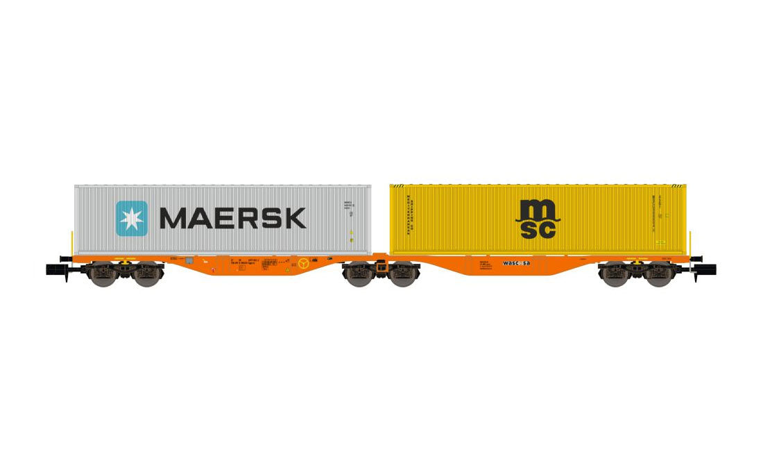 REE MODELES - Flat Car with containers MAERSK + MCS NW-098