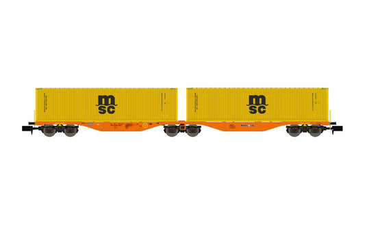 REE MODELES - Flat Car with containers MSC + MSC NW-099