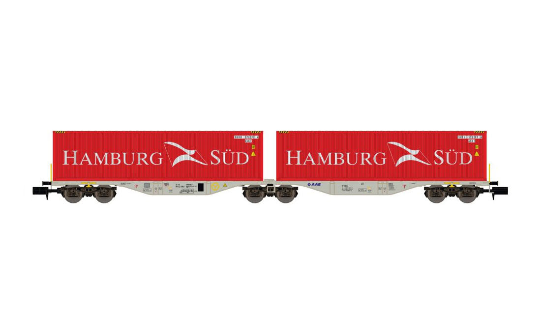 REE MODELES - Flat Car with containers HAMBURG + HAMBURG