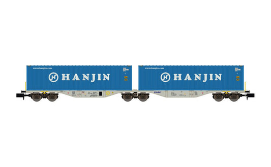 REE MODELES - Flat Car with containers HANJIN + HANJIN item NW-101