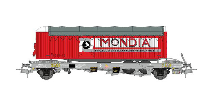 REE Modeles 1:87 KANGOUROO wagon + "MONDIA" two axles truck trailer item WB-226