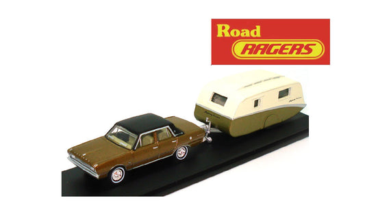 ROAD RAGERS HO 1:87 - 1969 VG VALIANT REGAL caravan set