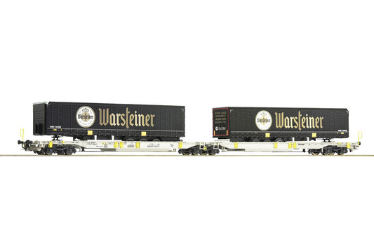 ROCO 1:87 Articulated pocket wagon with "Warsteiner" truck trailers item 76436