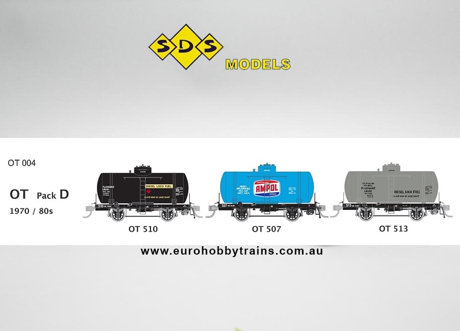 SDS MODELS 1:87 Victorian Railways 4 wheel rail tank cars 1970/80s Pack D