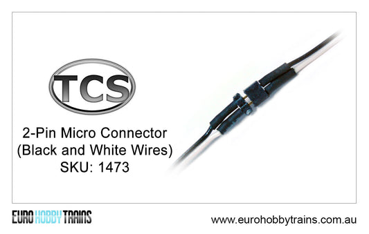 TCS DCC 2-Pin Micro Connector (Black and white wires) SKU-1473