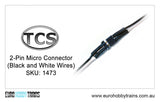 TCS DCC 2-Pin Micro Connector (Black and white wires) SKU-1473