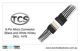TCS DCC 6-Pin Micro Connector (black and white wires) SKU-1476