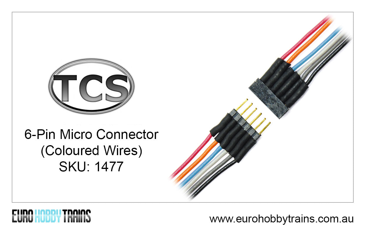 TCS DCC 6-Pin Micro Connector (coloured wires) SKU-1477