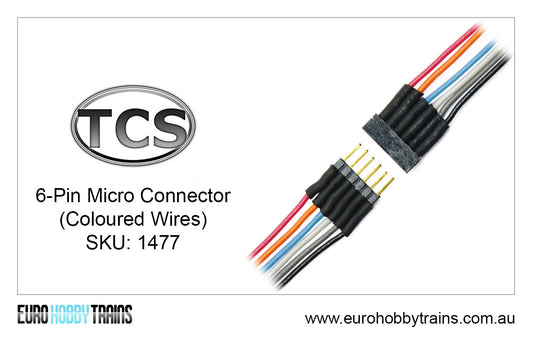 TCS DCC 6-Pin Micro Connector (coloured wires) SKU-1477