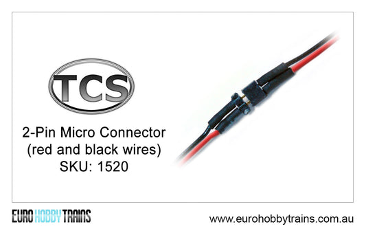 TCS DCC 2-Pin Micro Connector (red and black wires) SKU-1520