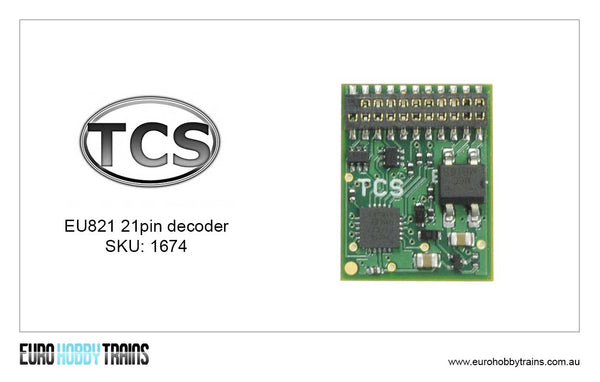 TCS DCC - EU821- 21pin plug decoder SKU-1674 – EURO HOBBY TRAINS