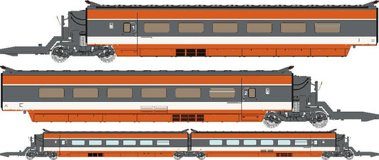 REE MODELES 1:87 TGV PSE Original Train No. 29, Add-on 2 car set - Item TGV-003