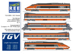 REE MODELES 1:87 TGV PSE Original Train No. 5 SNCF Ep. IV. 5 CARS SET - Item TGV-005-S