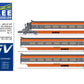 REE MODELES 1:87 TGV PSE Original Train No. 5 SNCF Ep. IV. 3 car add-on carriages - Item TGV-006