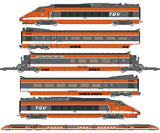 REE MODELES 1:87 scale, TGV PSE Original Train No. 29 SNCF Ep. IV. 5 CARS SET - Item TGV-001 S