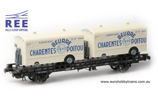 REE Modeles 1:87 Dual-carrier UFR wagon with load - item WB-637