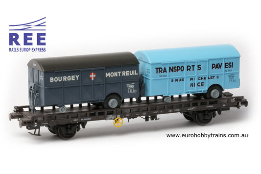REE Modeles 1:87 Dual-carrier UFR wagon with load - item WB-639
