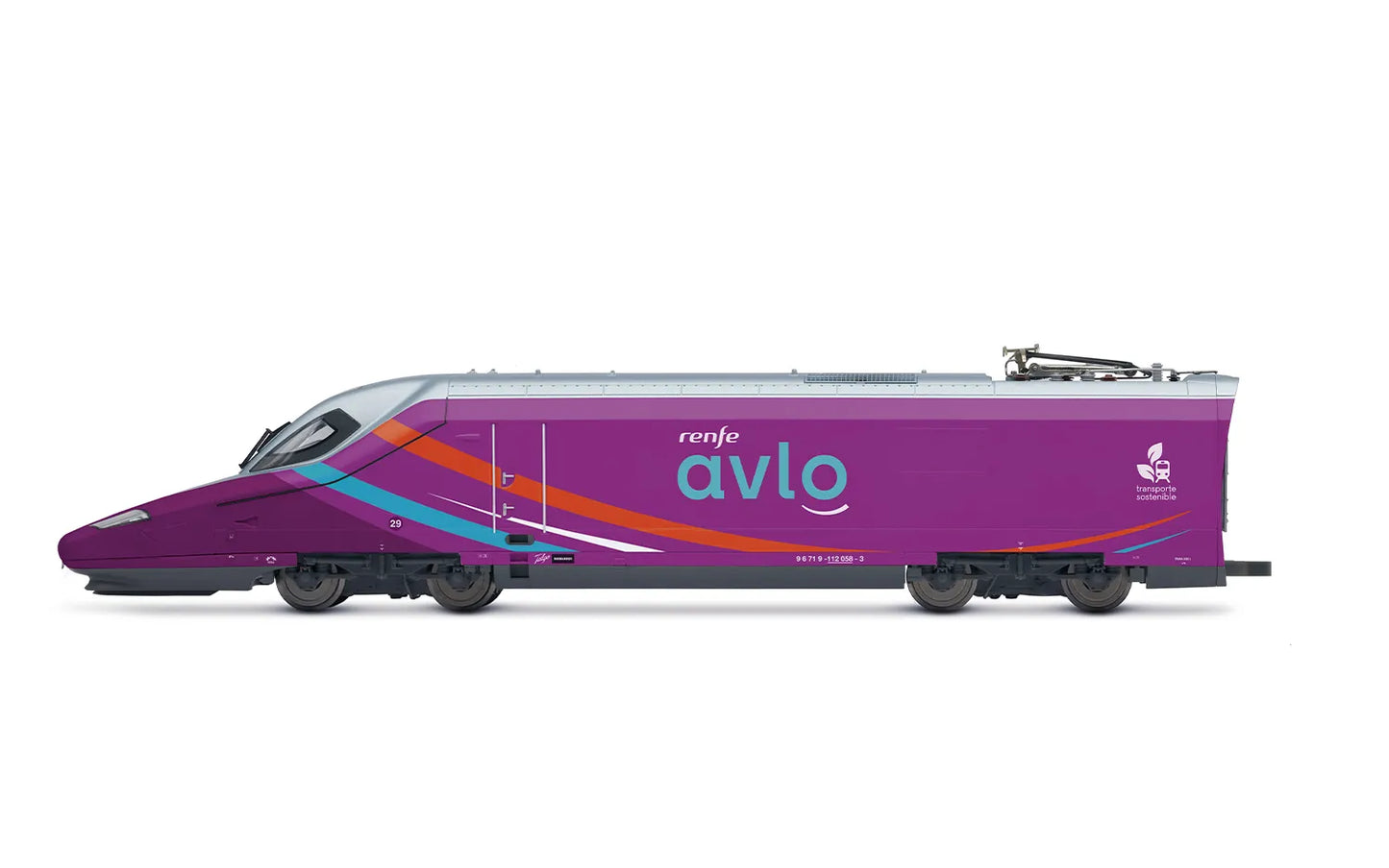 ELECTROTREN 1:87 RENFE 5 car high-speed train "AVLO", purple livery, with DCC sound - item HE2031S