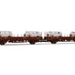 RIVAROSSI 1:87 - 2 cars flat wagon set with 4 vans - item HR6458