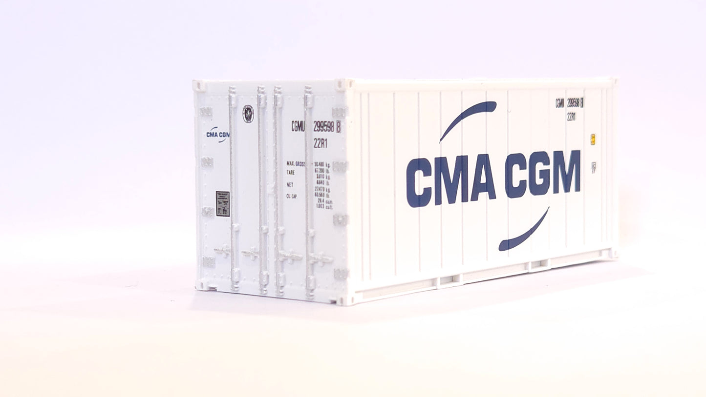 1:87 Scale CMA-CGM 20 foot refrigerated shipping container